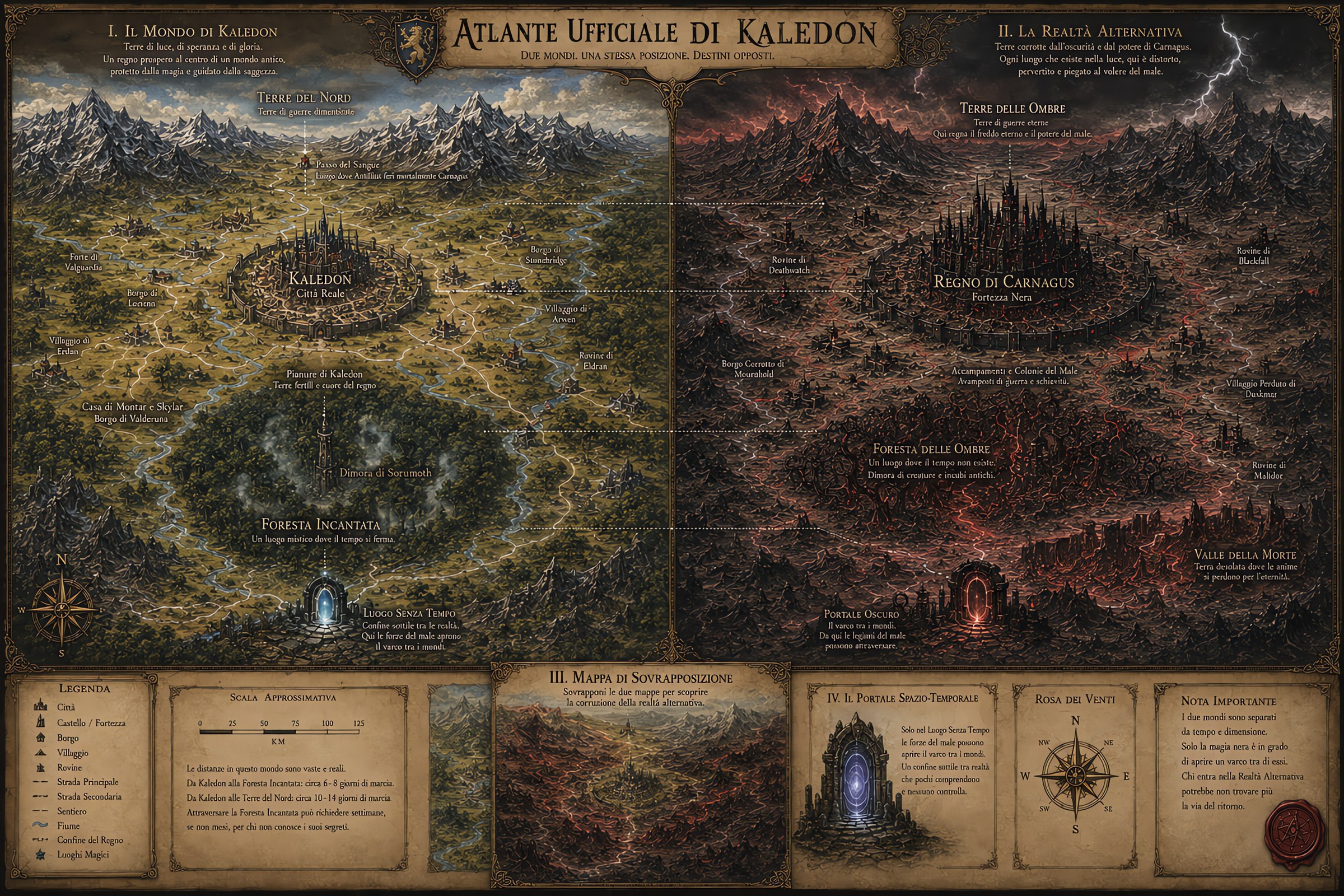 Mappa di Kaledon - Atlante Ufficiale